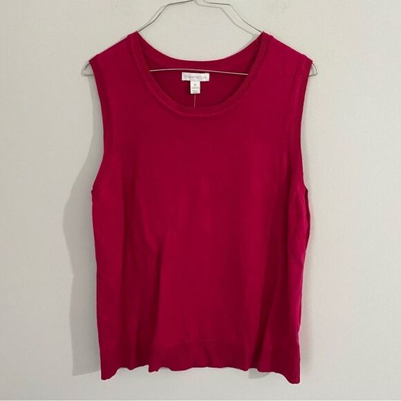 Charter Club Women’d Sleeveless Crew Neck Pink Sweater size XL - Picture 1 of 3